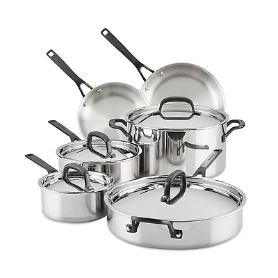KitchenAid 5-Ply Clad Stainless Steel 10-Piece Cookware Set