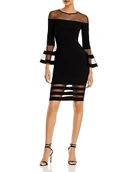 Bell-Sleeve Illusion Dress - Exclusive