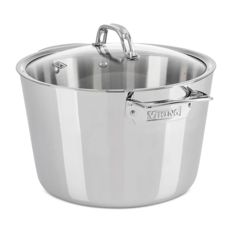 Contemporary 3 Ply 8.0 Quart Stock Pot with Lid
