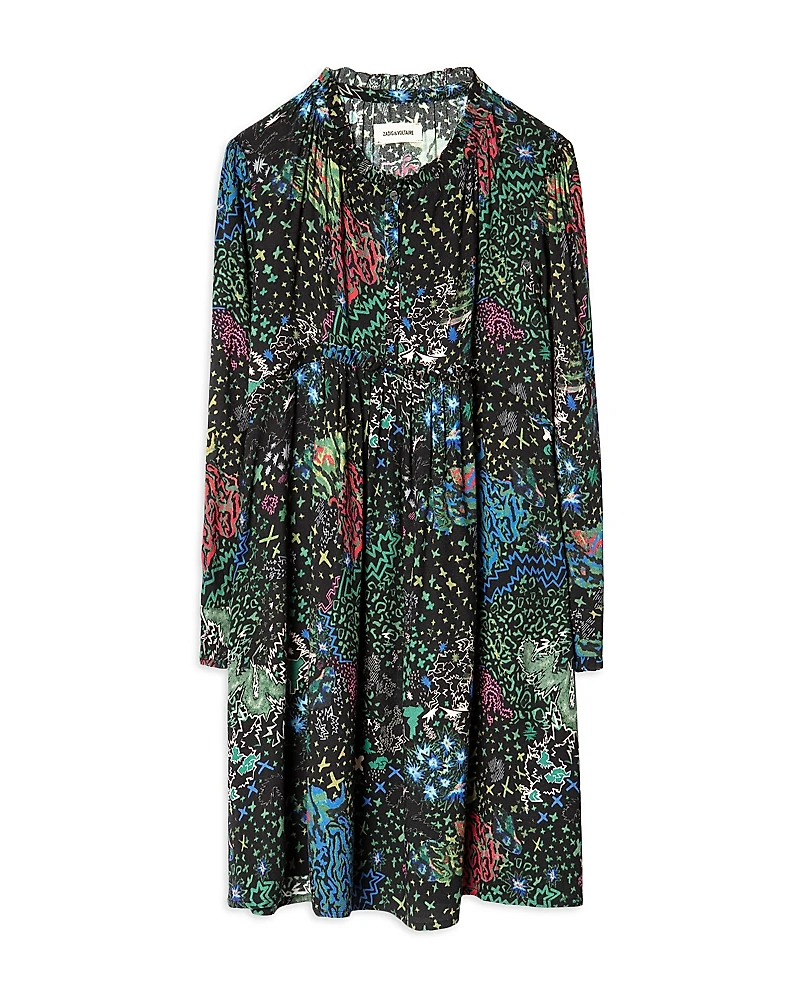 Zadig & Voltaire Girls' Karo Printed Dress - Little Kid, Big Kid