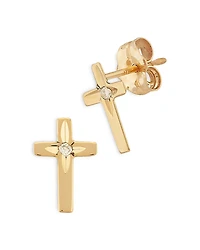 Bloomingdale's Fine Collection Diamond Cross Stud Earrings