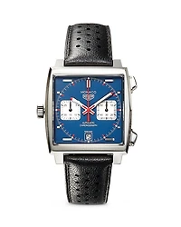 Monaco Calibre 11 Automatic Men's Blue Leather Chronograph, 39mm