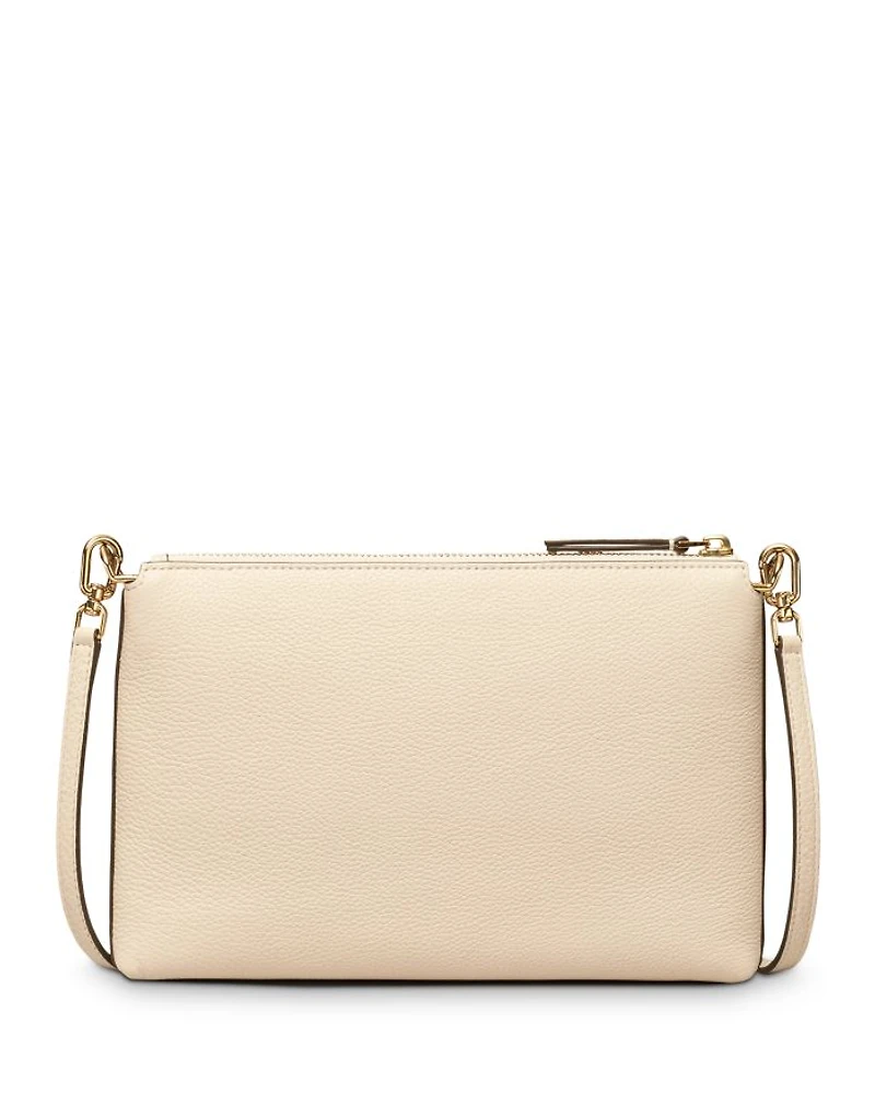 Small Kira Pebbled Leather Top-Zip Crossbody