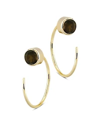Bloomingdale's Fine Collection Smoky Stud Quartz and Front Back Hoop Earrings