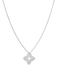 Roberto Coin 18K White Gold Venetian Princess Diamond Pendant Necklace, 18
