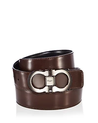 Men's Double Gancini Buckle Reversible Leather Belt