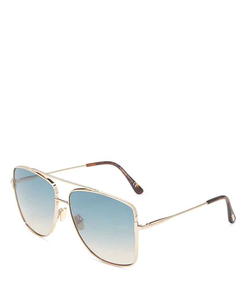 Tom Ford Reggie Brow Bar Aviator Sunglasses, 61mm