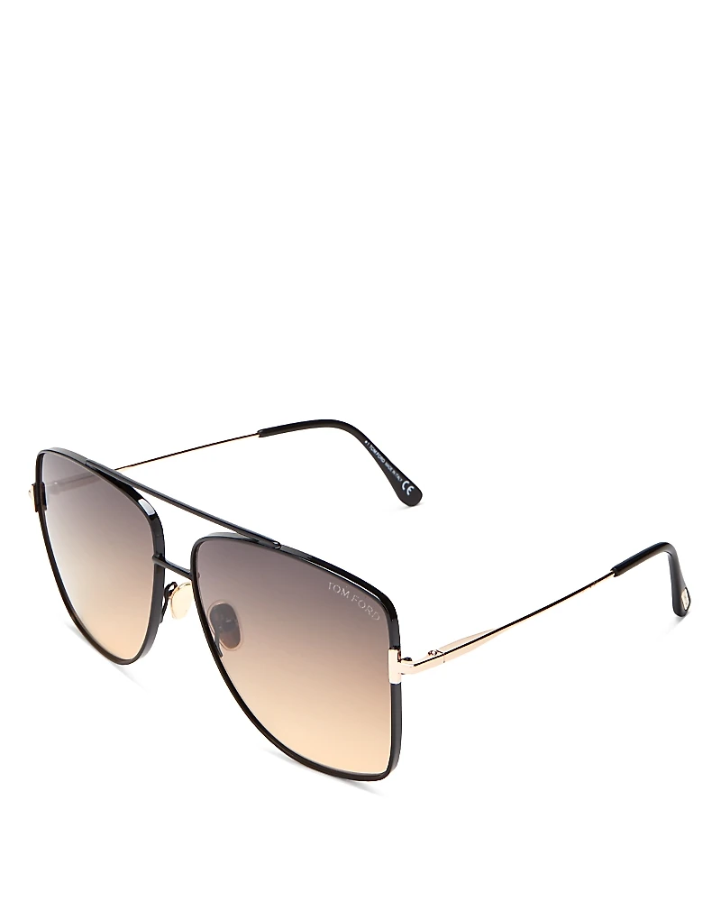 Tom Ford Reggie Brow Bar Aviator Sunglasses, 61mm