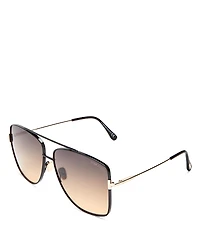 Tom Ford Reggie Brow Bar Aviator Sunglasses, 61mm