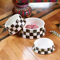 Courtly Check Enamel Pet Dish, Medium