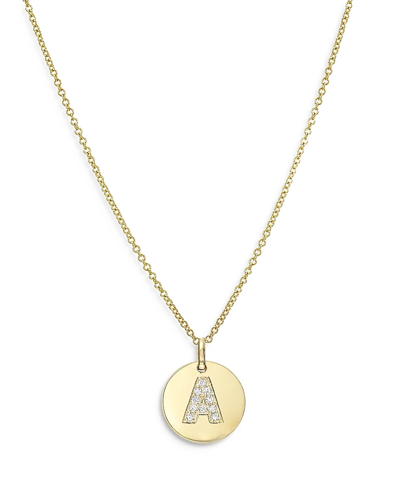 Zoe Lev 14K Yellow Gold Diamond Initial Pendant Necklace
