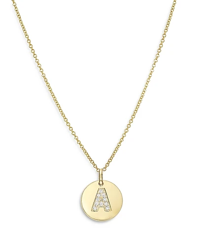Zoe Lev 14K Yellow Gold Diamond Initial Pendant Necklace