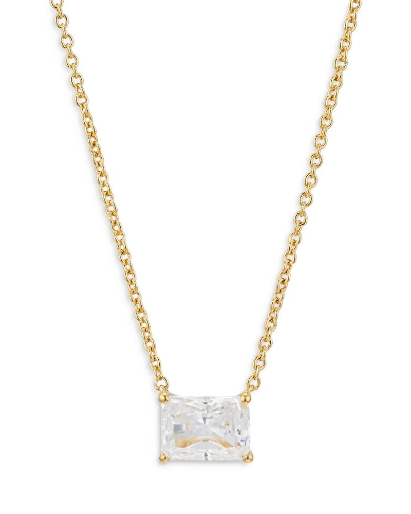 Modern Love Emerald Cut Pendant Necklace, 16"-18"