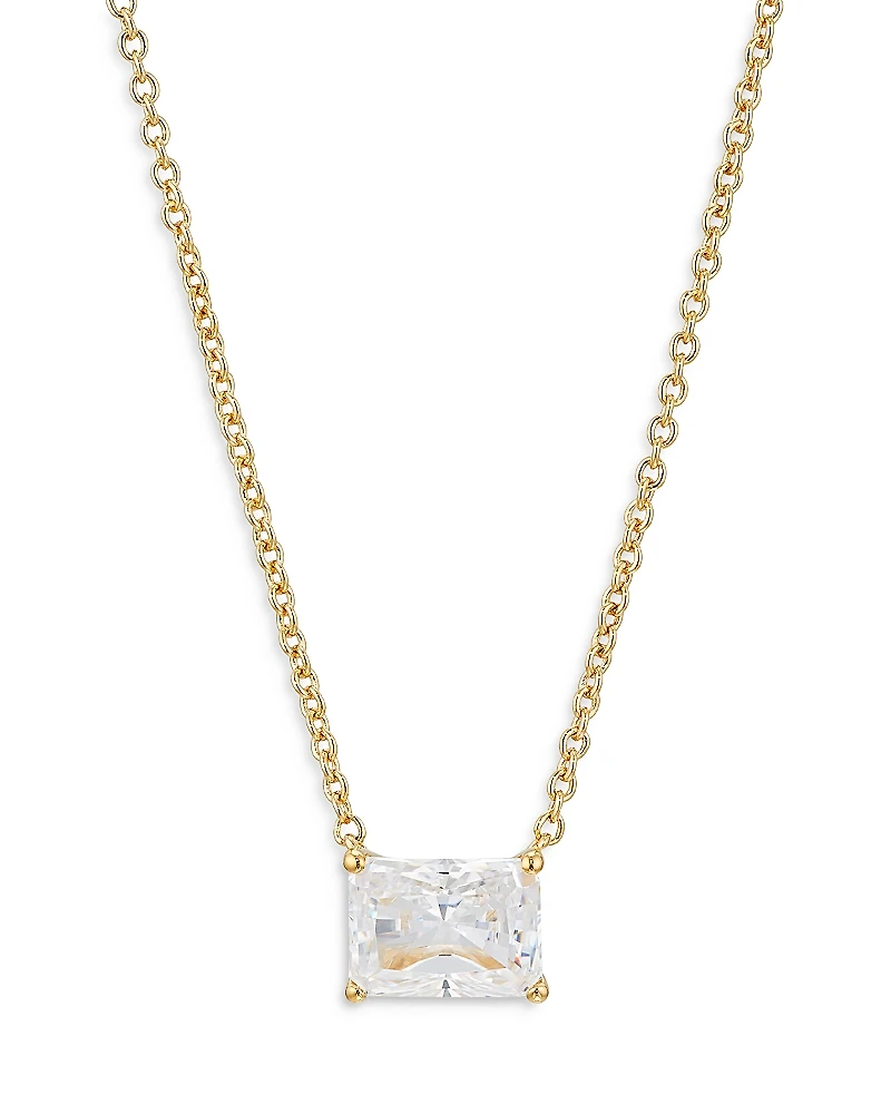 Nadri Modern Love Emerald Cut Pendant Necklace, 16-18