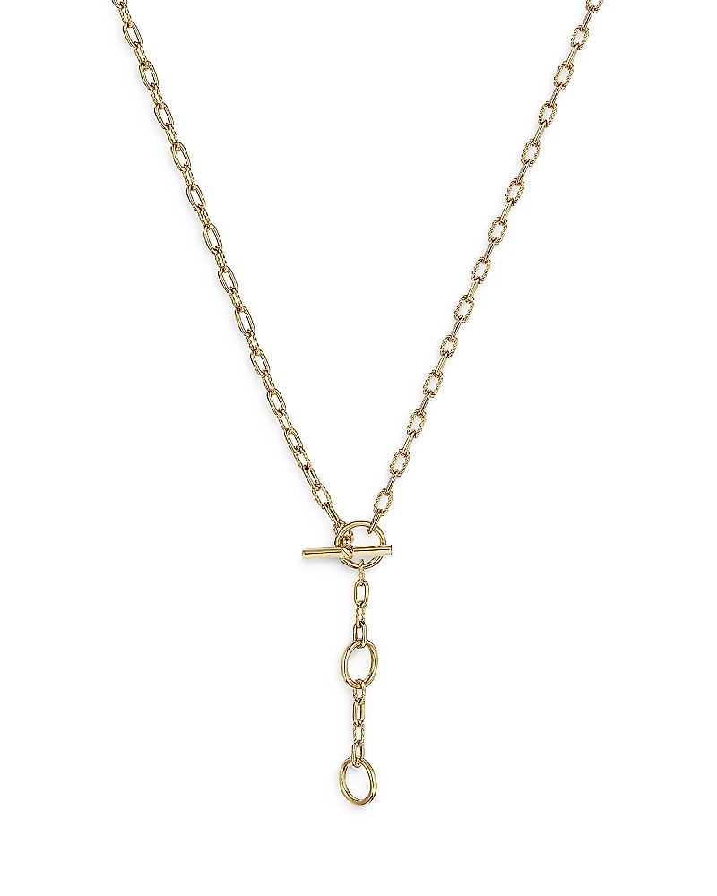 David Yurman 18K Yellow Gold Dy Madison Three Ring Chain Necklace