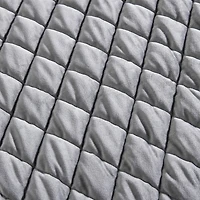 Diamond Velvet Charcoal King Quilt Set