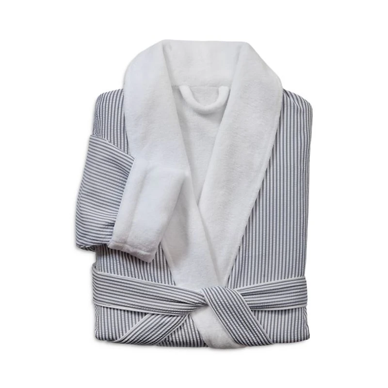 Fleece Lined Seersucker Bathrobe