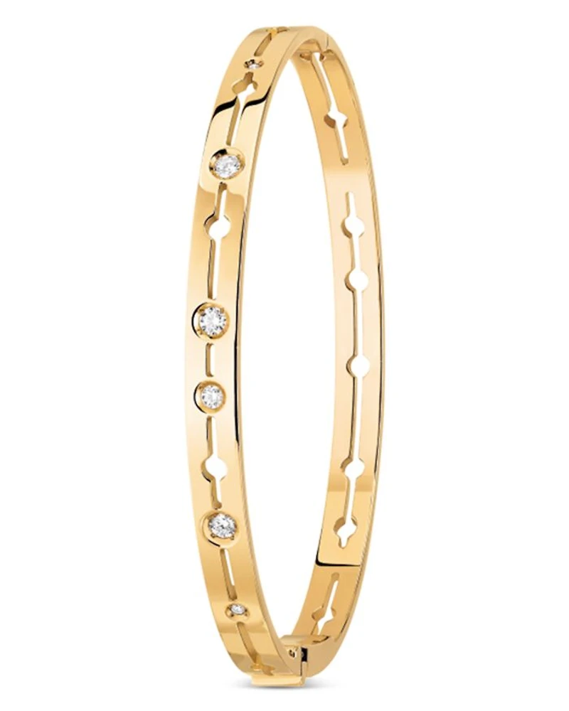 18K Yellow Gold Pulse Diamond Bangle Bracelet