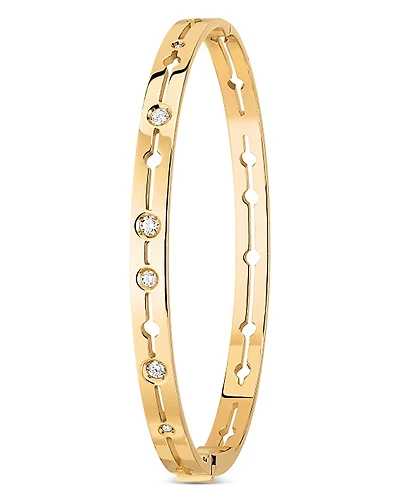 Dihn Van 18K Yellow Gold Pulse Diamond Bangle Bracelet