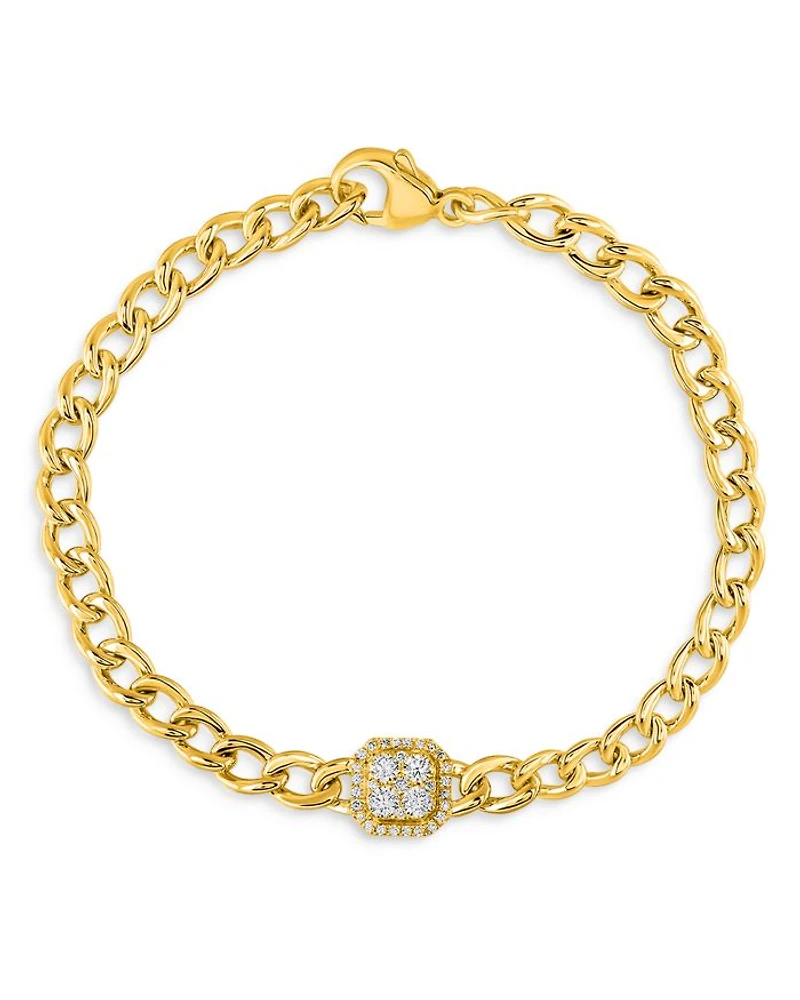 Diamond Link Bracelet in 14K Yellow Gold, 0.40 tcw