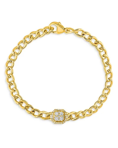 Diamond Link Bracelet in 14K Yellow Gold, 0.40 tcw