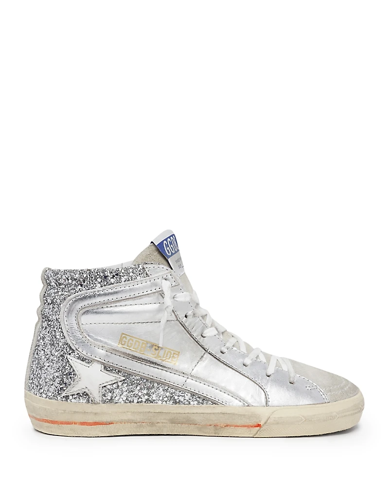 Golden Goose Deluxe Brand Women's Slide Glitter High Top Sneakers