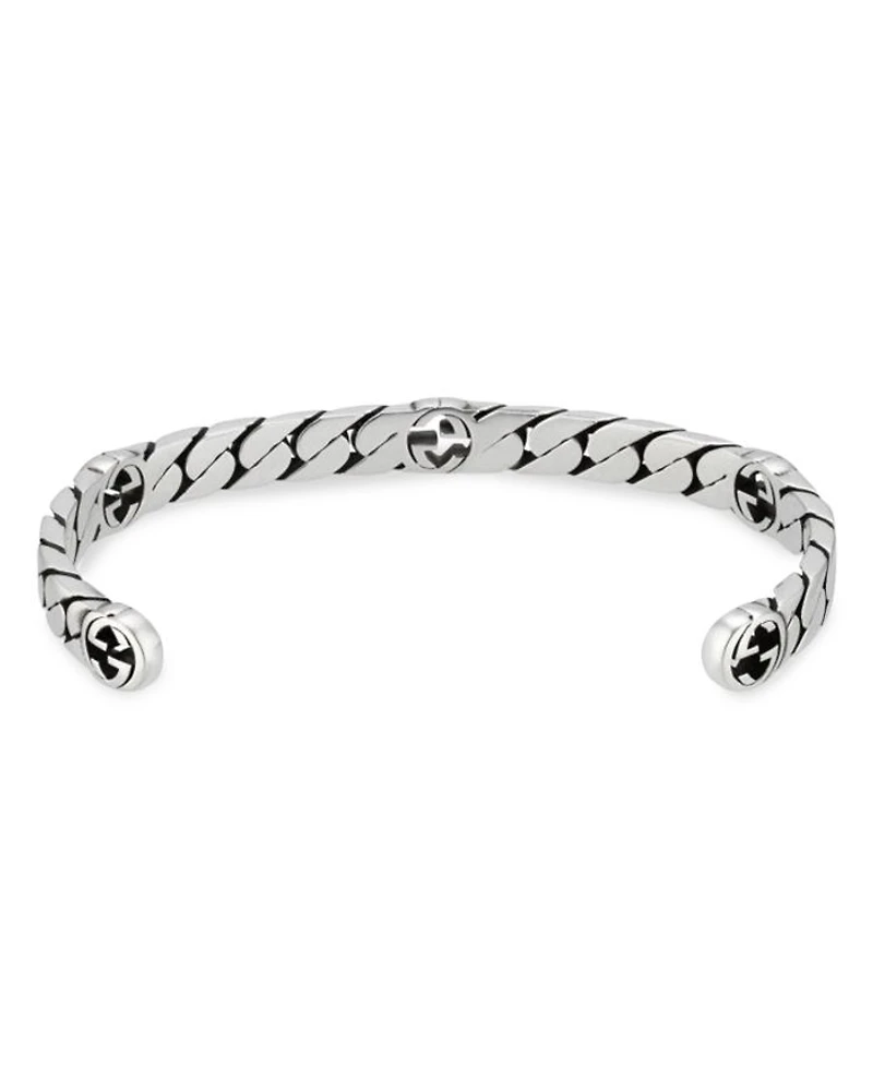 Sterling Silver Interlocking G Cuff Bangle Bracelet