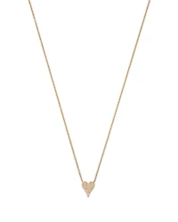 14K Yellow Gold Diamond Heart Pendant Necklace, 18