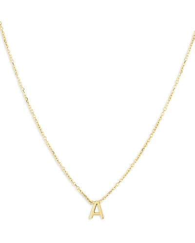 14K Yellow Gold Initial Pendant Necklace, 16"