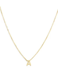 14K Yellow Gold Initial Pendant Necklace, 16"