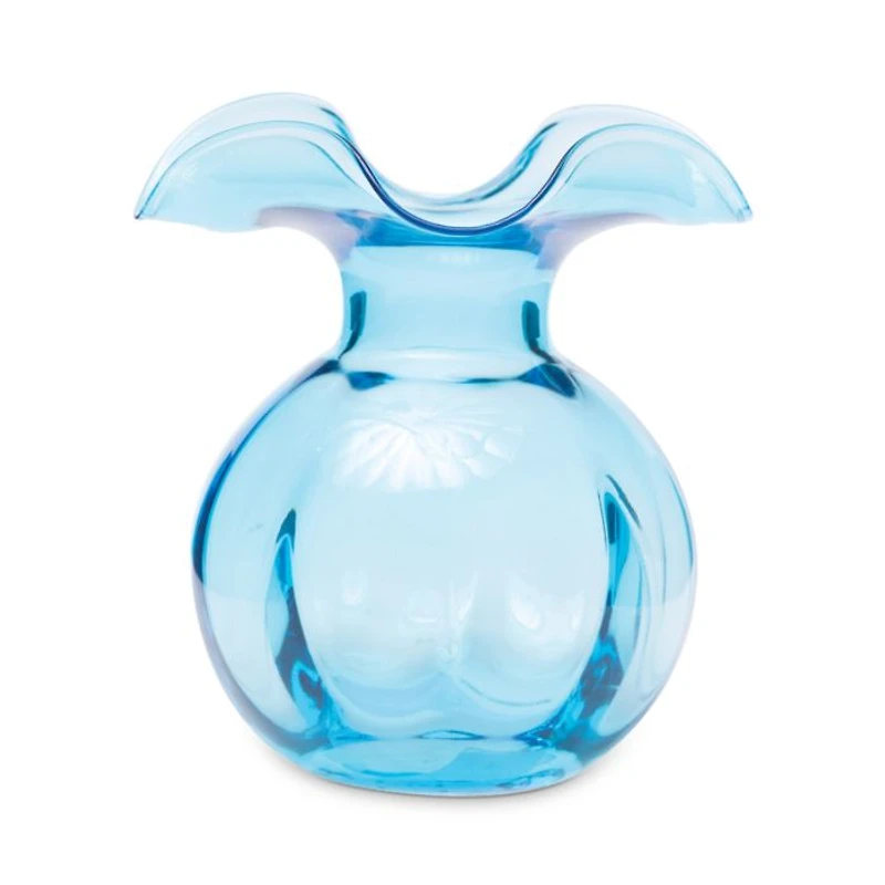 Hibiscus Glass Bud Vase, Aqua