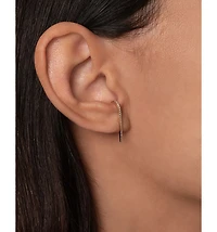 14K Yellow Gold Diamond Curved Bar Stud Earrings