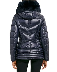 Nikki Shearling Trim Puffer Coat