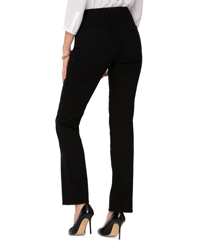 Petites Marilyn High Rise Straight Jeans Black