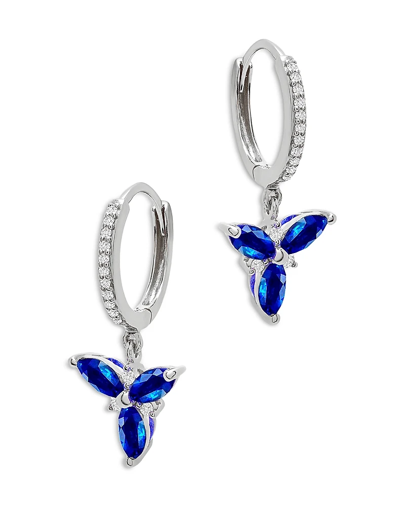 Bloomingdale's Fine Collection Blue Sapphire & Diamond Trio Drop Earrings