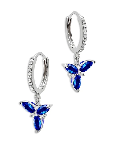 Bloomingdale's Fine Collection Blue Sapphire & Diamond Trio Drop Earrings