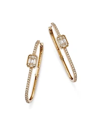 Bloomingdale's Fine Collection Diamond Oval Hoop Earrings