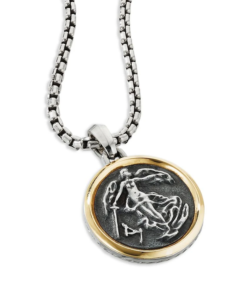 18K Yellow Gold & Sterling Silver Petrvs® Angel Cameo Pendant