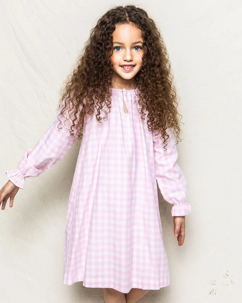 Girls' Pink Gingham Delphine Nightgown - Baby, Little Kid, Big Kid