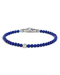 David Yurman Men's Sterling Silver Spiritual Beads Lapis Bead & Sapphire Evil Eye Bracelet