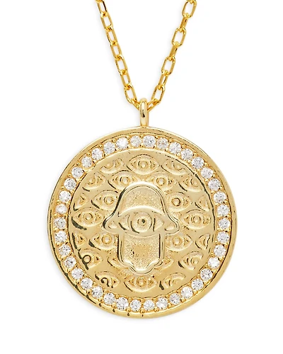 Argento Vivo G Hamsa Pave Evil Eye Pendant Necklace
