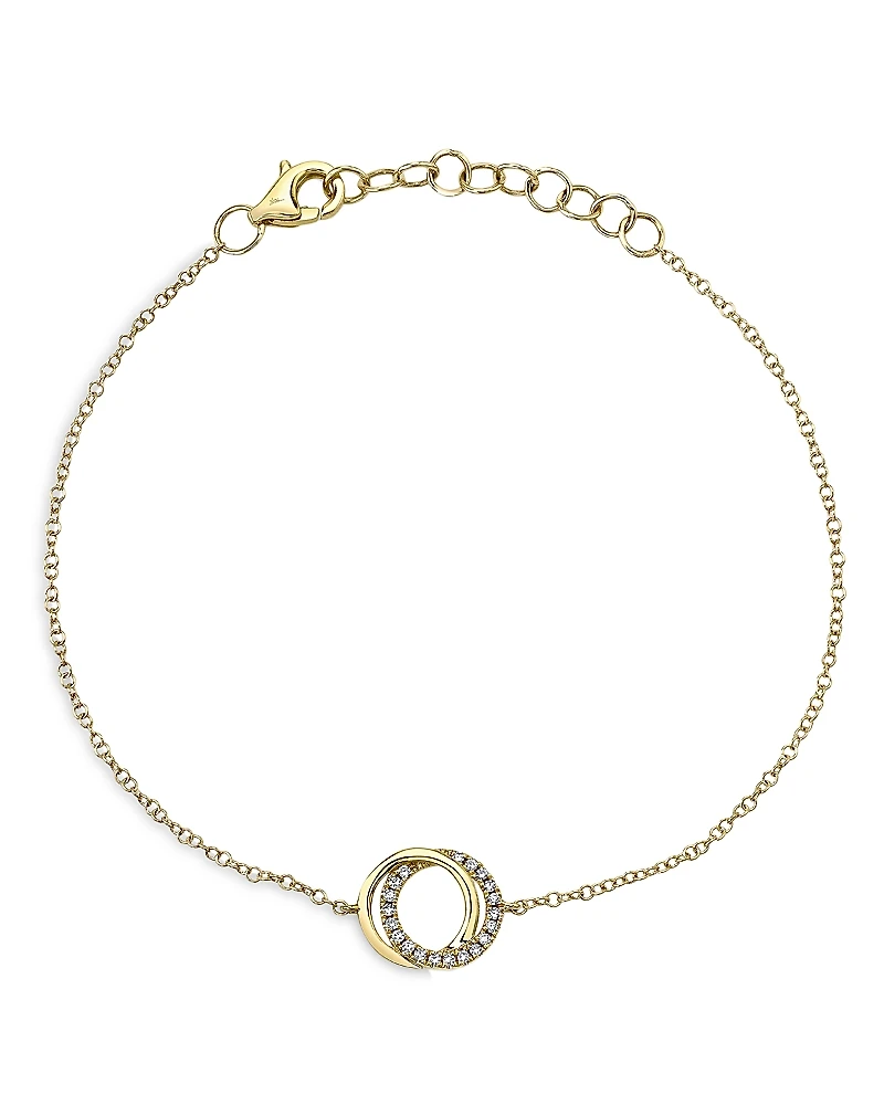 Moon & Meadow 14K Yellow Gold Diamond Love Knot Chain Bracelet