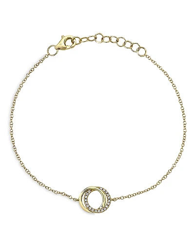 Moon & Meadow 14K Yellow Gold Diamond Love Knot Chain Bracelet