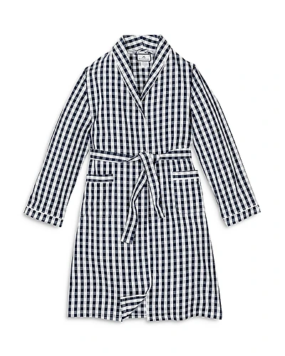 Petite Plume Unisex Brushed Gingham Robe - Little Kid, Big Kid