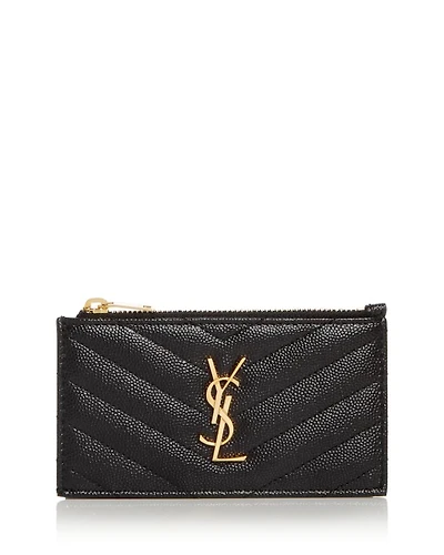 Cassandre Matelasse Fragments Zipped Card Case Grain De Poudre Embossed Leather