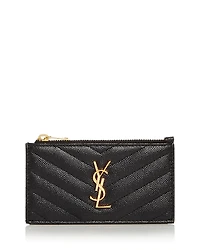 Saint Laurent Cassandre Matelasse Fragments Zipped Card Case