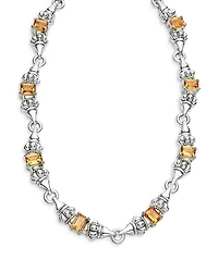 18K Yellow Gold & Sterling Silver Glacier Citrine Collar Necklace, 16"