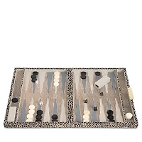 Pigeon & Poodle Bailey Cheetah Print Hair-On-Hide Backgammon Game Set, Large