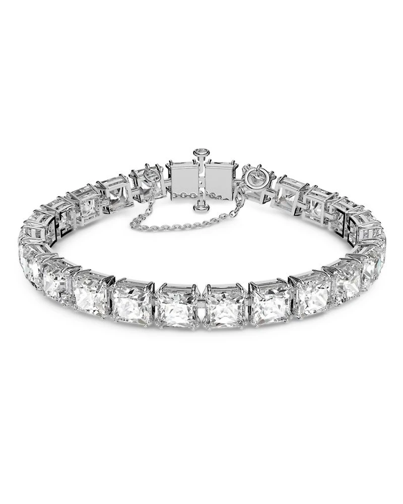 Matrix Square Crystal Flex Bracelet in Rhodium Plate