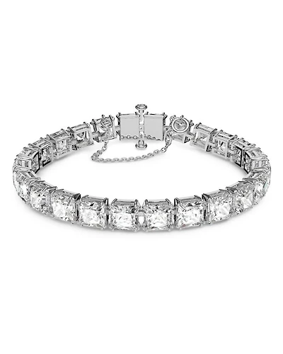 Matrix Square Crystal Flex Bracelet in Rhodium Plate